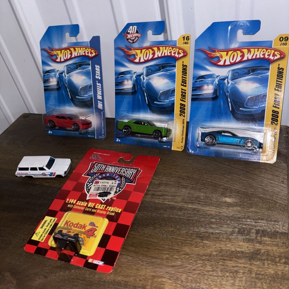 Lot of 3 Hot Wheels & 2 Others- Hot Wheels And Kodak Car NIB
